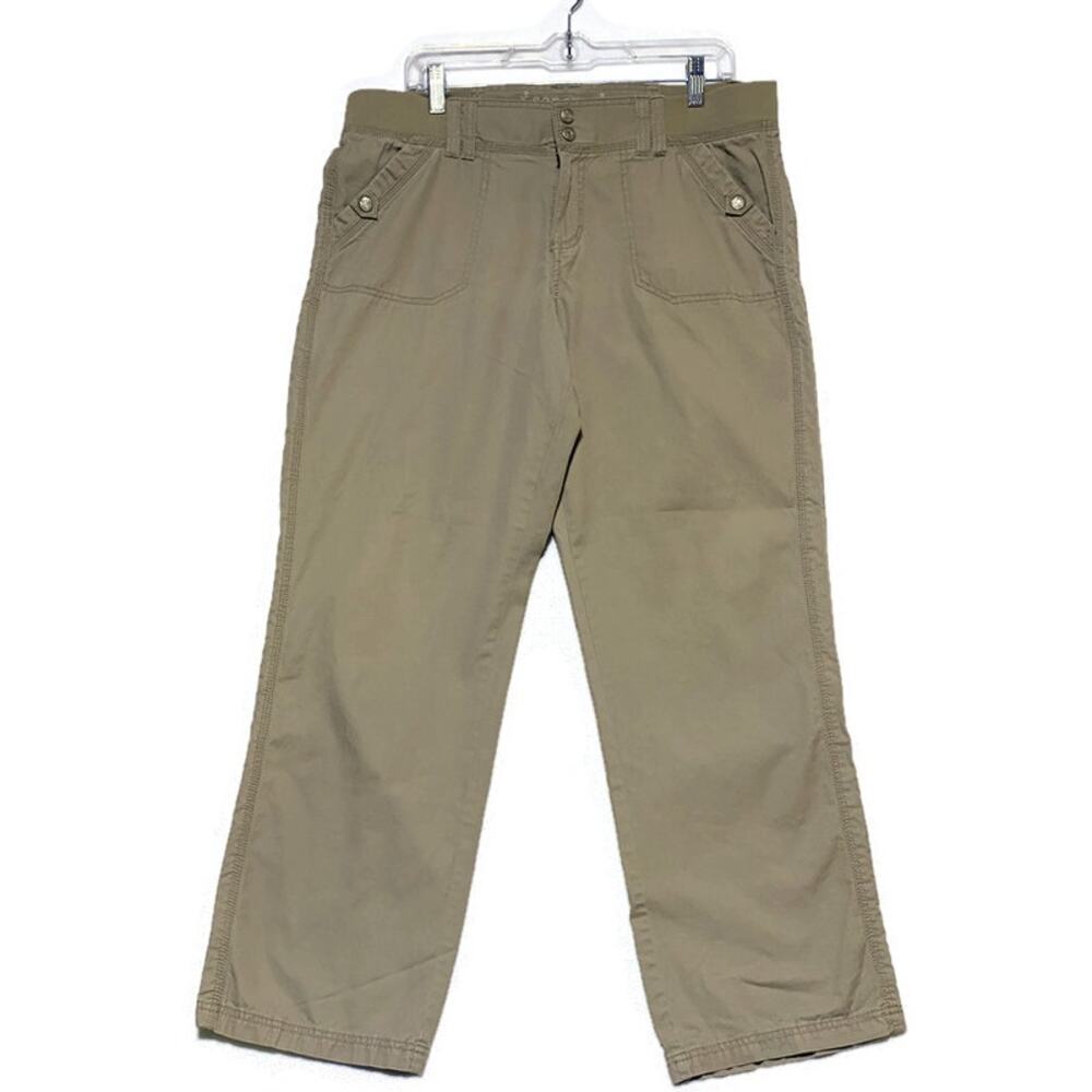 Sonoma Cargo Pants Women's Size 14 Elastic Waist Khaki Brown Tan